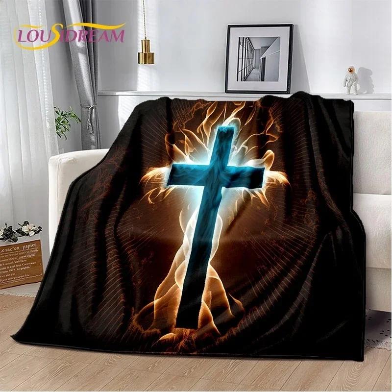 3D Pray Holy Bible Cross Jesus Soft Flannel Blanket for Bed Bedroom Sofa Picnic,Throw Blanket for Cover Outdoor Leisure Nap Gift