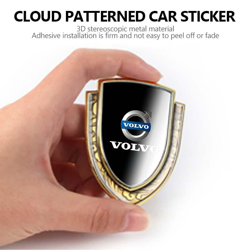 Cloud Motif Car Emblem Aluminum Alloy Auto Body Decoration Sticker For Volvo V40 V60 C30 C70 S60 S80 S90 XC40 XC60 XC70 XC90 T6