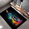Colorful Artistic Electric Guitar Carpet Yoga Living Room Room Decor Children's Crawling Mat Doormat Area Rug Games Mat