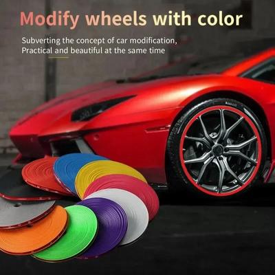 Striscia Decorativa per Ruote Auto 8m Protezione Mozzo Pneumatico Striscia Paraurti Protezione Portiere Linea Protezione Pneumatico Accessori Strumenti