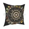 Wheel Of The Zodiac  Astrology Chart  The Major Arcana Tarot Pillow Case Printed Home Soft Throw Pillow Labyrinth