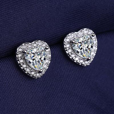 Love Micro Embedded Imitation Diamond Earrings Women'S For Women Ultra Shiny Zircon Stone Heart Shaped Earrings Light Luxurious EarringsLuxury Jewelry