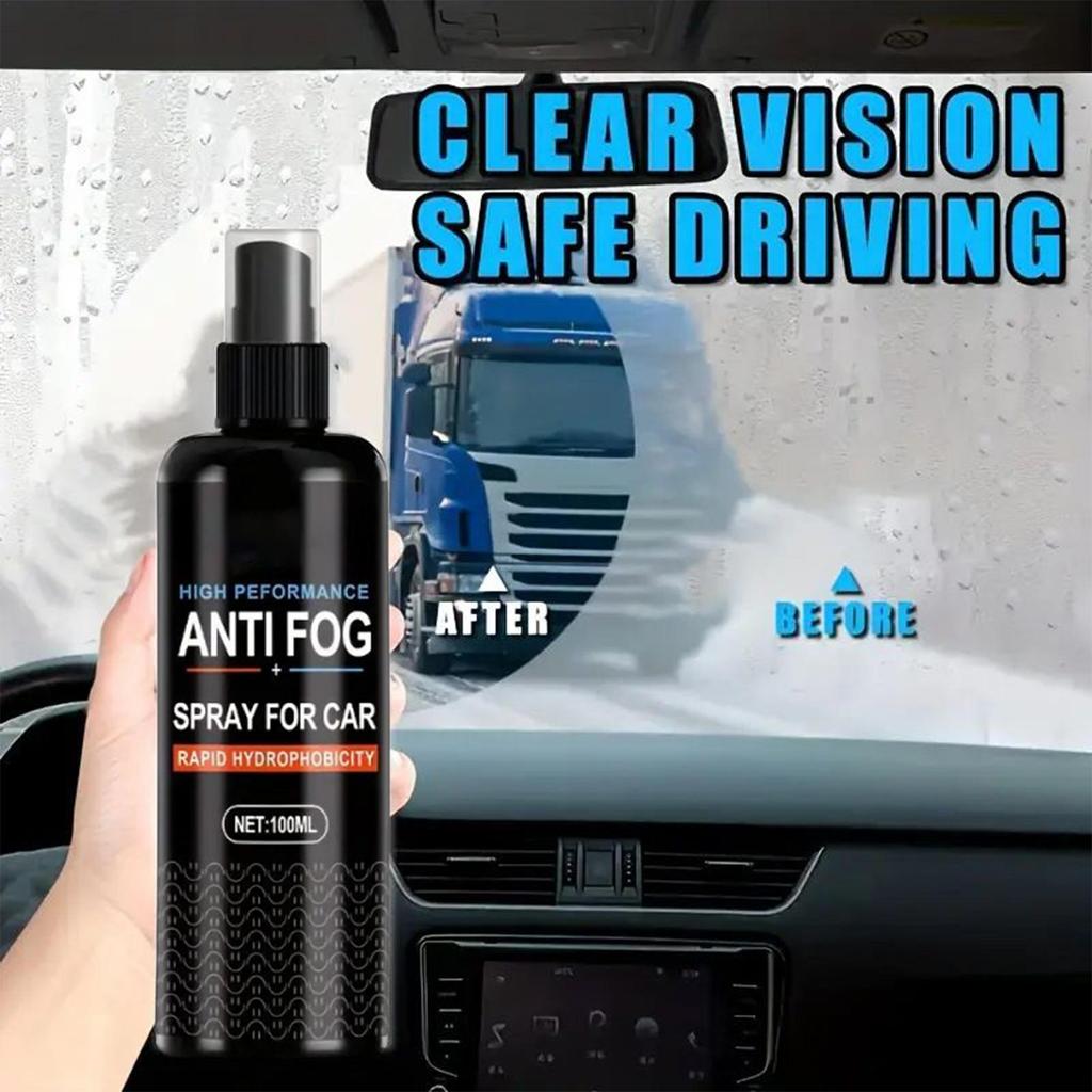 Anti Fog Spray For Windshield 100ml Car Windshield Defogger With Towel Gentle Rainproof Defogger For Windscreen Mirror Window