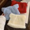 Fluffy Bear Ear Woolen Hat Soft Brimless Beanie Cap Fashion Knitted Pullover Hat  Winter
