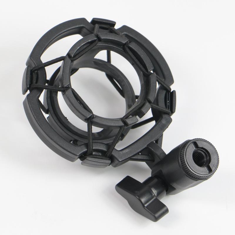 XTUGA FZJ01 Black Plastic Recording Studio Spider Shock Mount Brackets for Live Streaming Computer Mic Holder