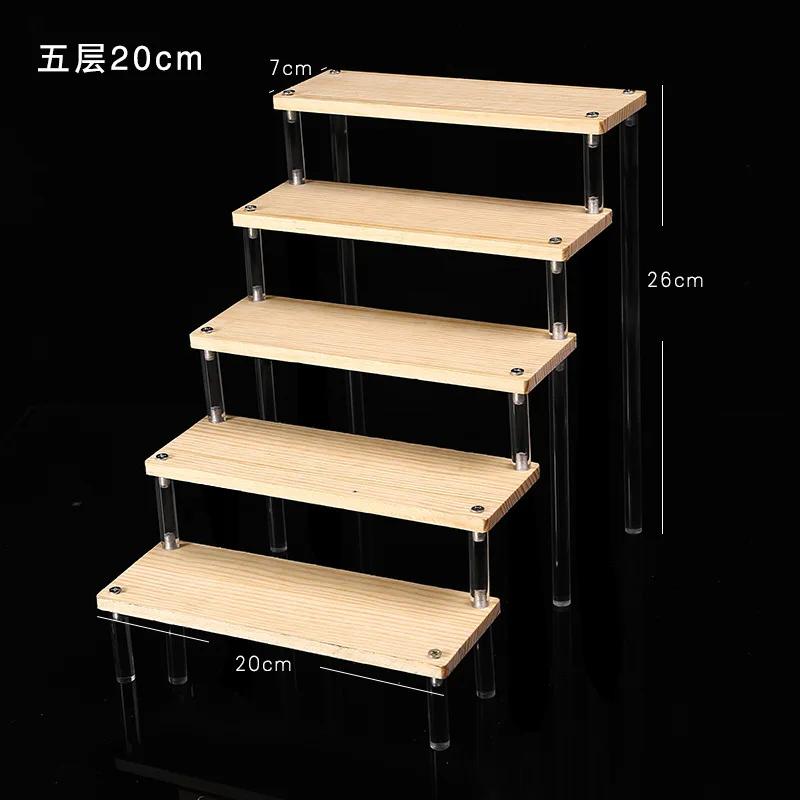 Acrylic Wooden Display Riser Stand for Funko POP Figures,Earring Ring Holder Cupcake Stand,Perfume Stand Organizer Display