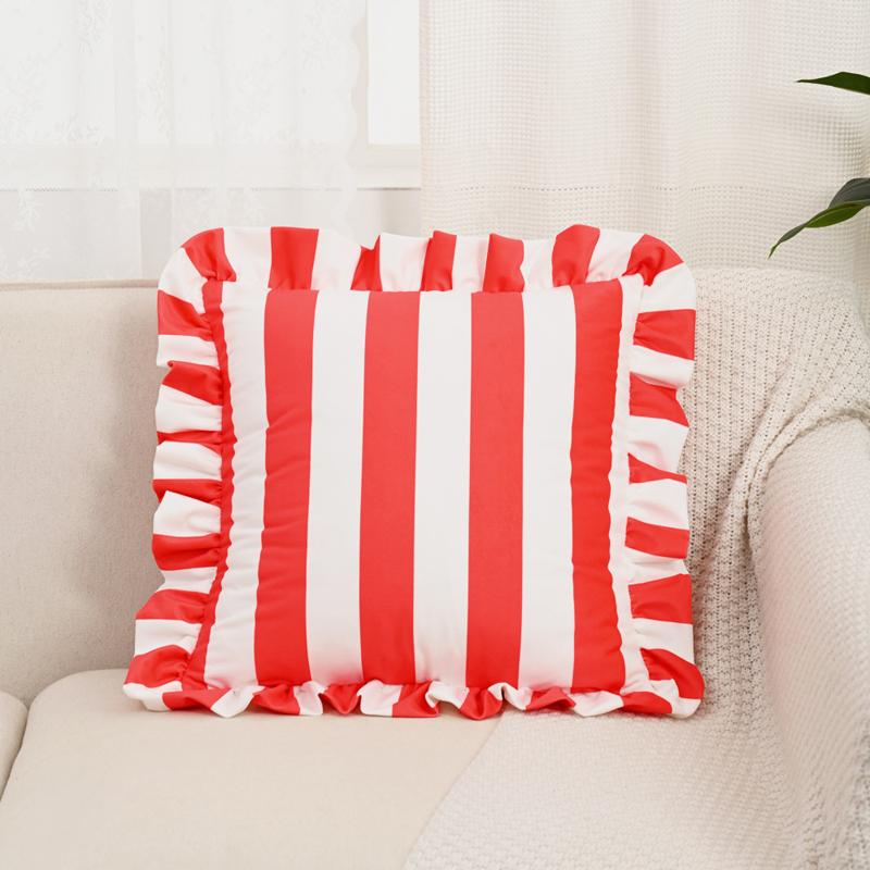45X45Cm Striped Lace Velvet Pillowcase 18X18Inch Pillowcases Soft Cozy Cushion Cases for Couch Bedroom Living Room Home Decor