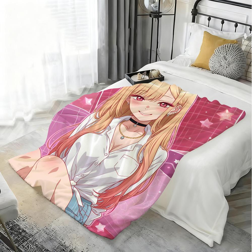 Anime M-My Dress-Up Darling Throw Lightweight 240g Flannel Blanket Soft Skin-friendly for Summer Cooling