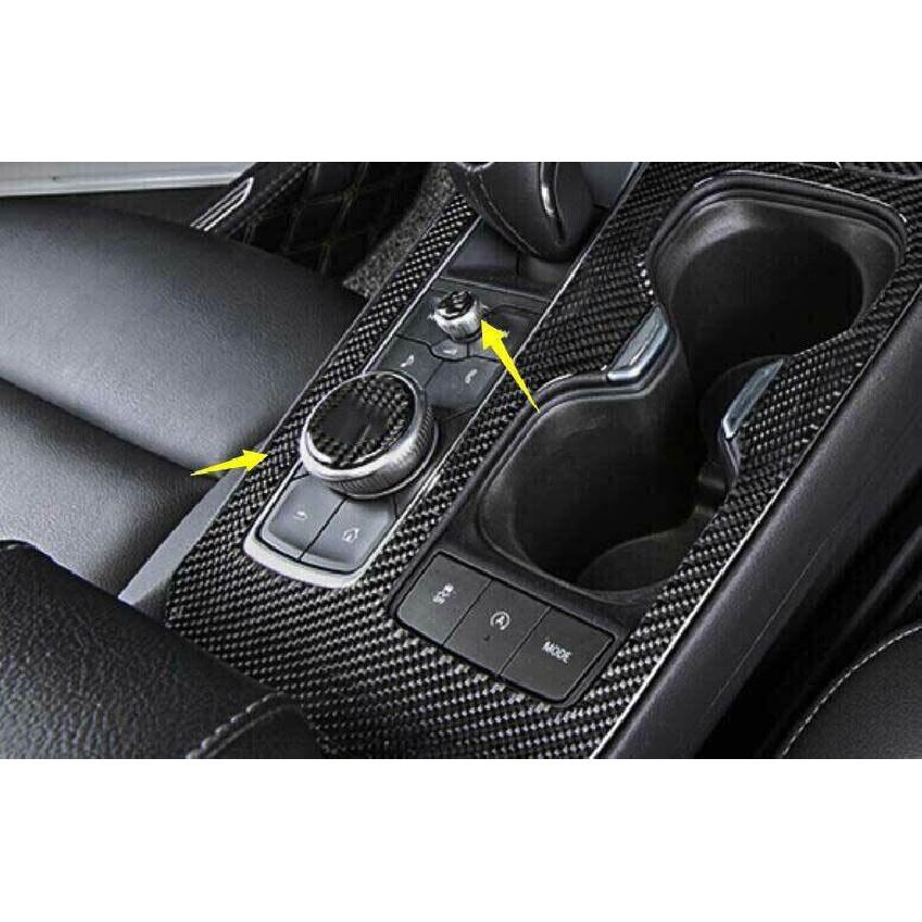 For Cadillac XT4 2019-2022 Real Carbon Fiber Center Console Button Switch 2PCS