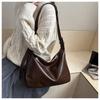 Retro Style Faux Leather Tote Bag for Women Large Capacity Shoulder Handbag
