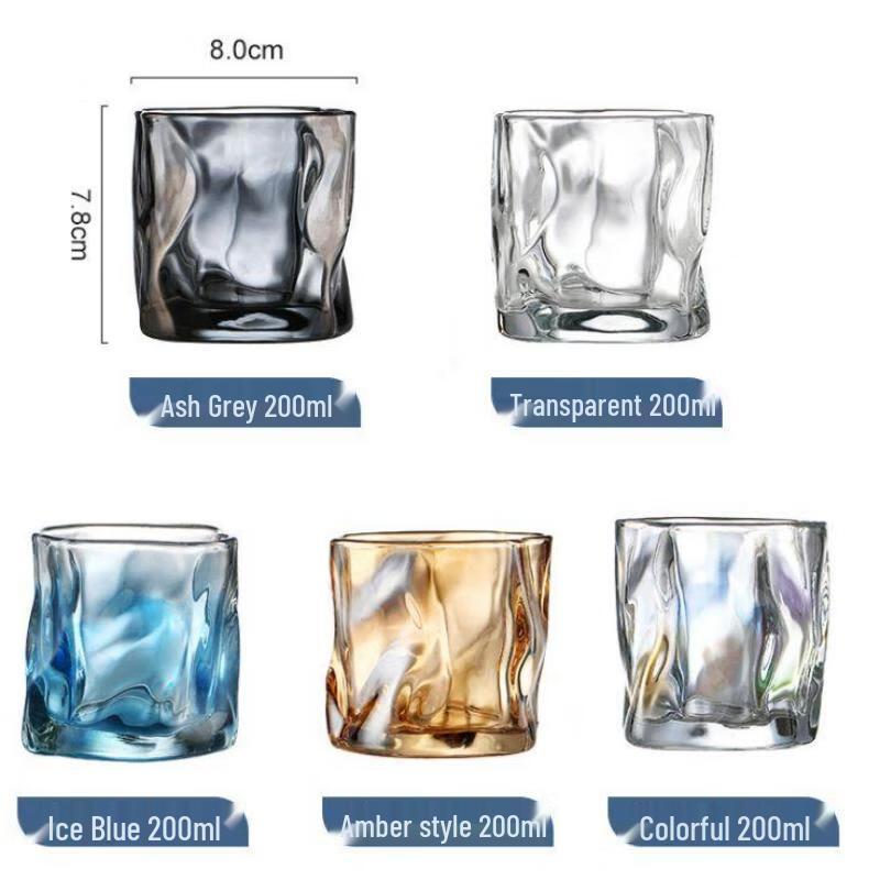 Qianxing Colorful Twisted Whiskey Glass Set