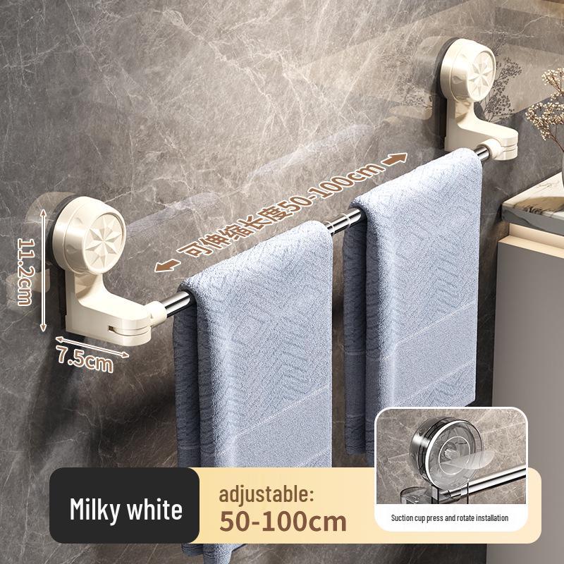 Zelfklevende telescopische handdoekstang zonder boren – Sterke wandmontage badkamer opbergstang voor handdoeken
