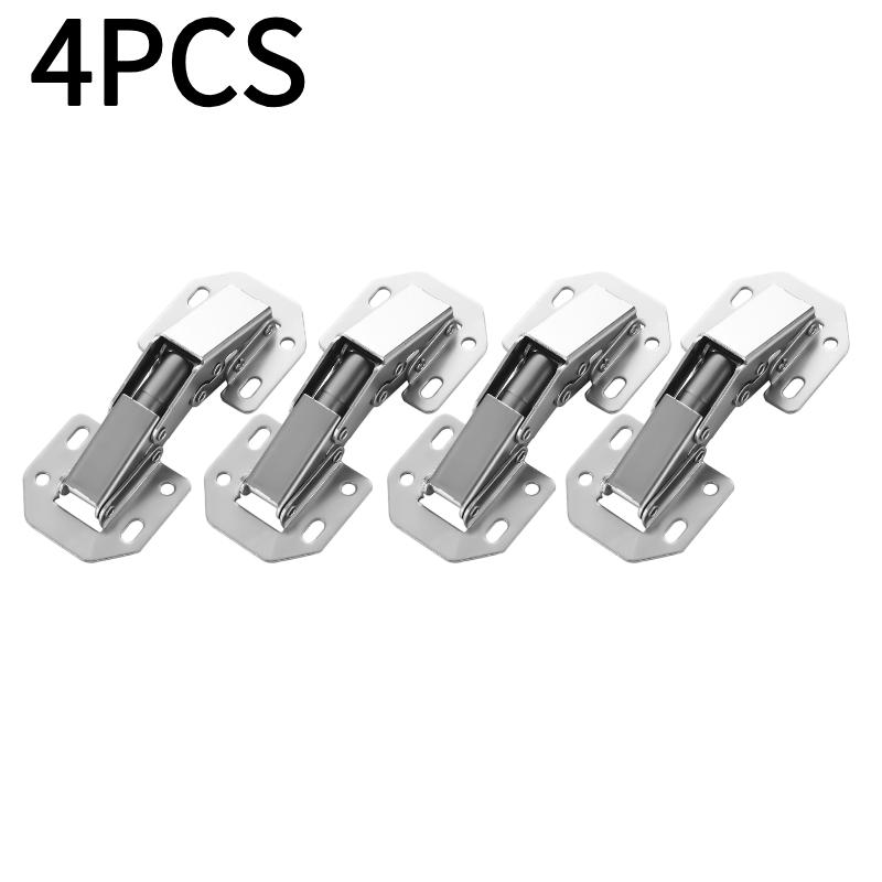 10 Pieces Steel Cabinet Hinges 90 Degree No Drilling with Hydraulic Buffer for Smooth Opening and Closing