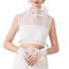 Elegant Detachable Cuffs Lace Collar And Arm Sleeve Set For Women Ruched False Cuffs Sweater Blouse Wrist Warmers