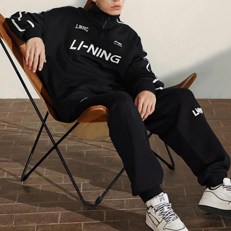 Li Ning Sports Fashion Collection Sweatshirt Unisex Black AWDTB35-2