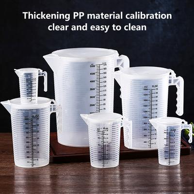 Plastmåttbägare 500/1000/2000/5000 ml Förtjockad Livsmedelsgodkänd graderad bägare Transparent Köks- och experimentell måttbägare