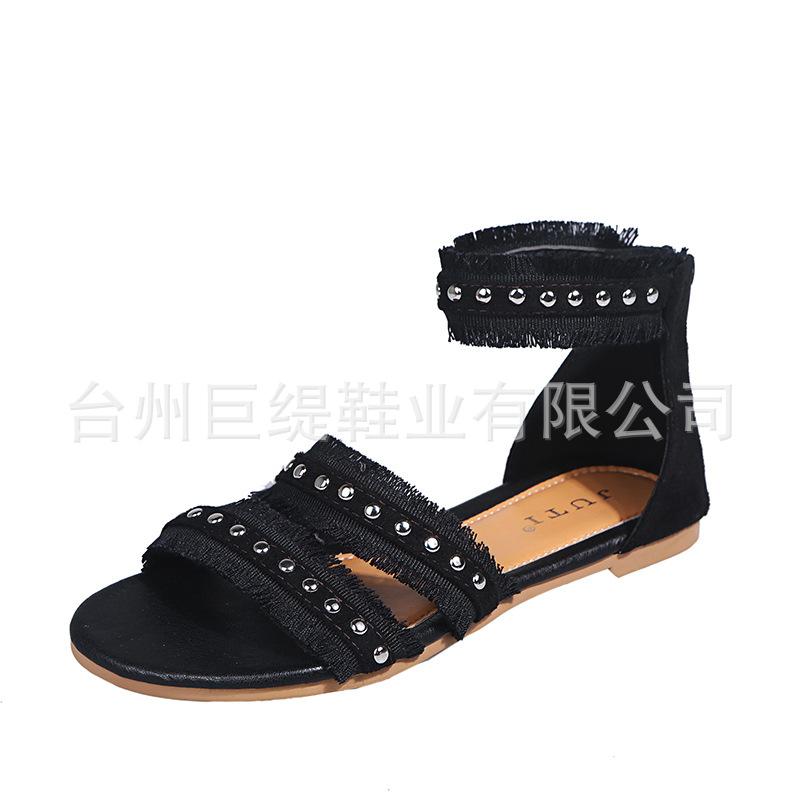 

2021 new summer Amazon wish fairy wind open-toed Roman shoes seaside beach shoes women s sandals 43 чёрный