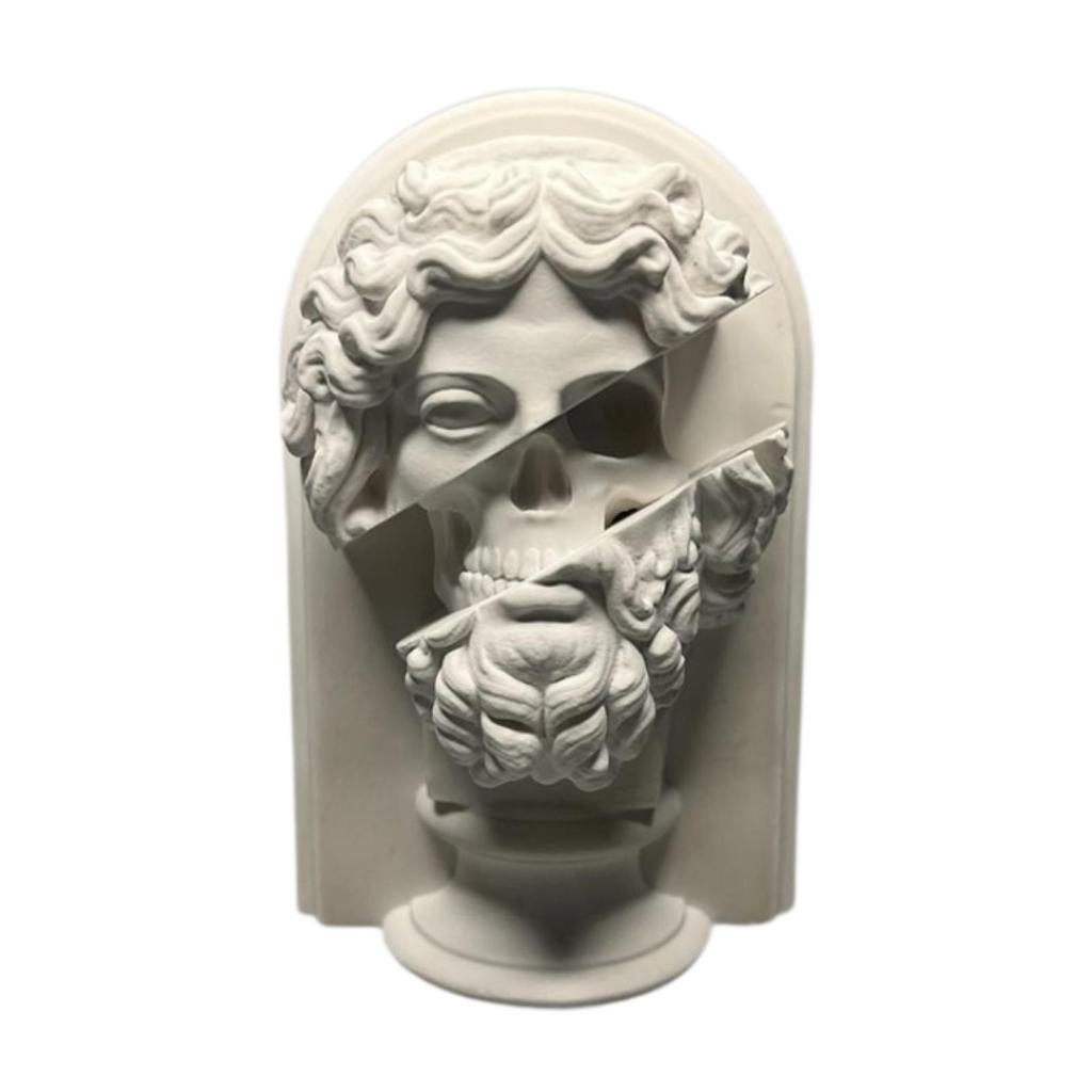 Greek Plaster Statue Sculpture Artistic Sketch Statue Greek Bust Statue for Bookshelf Bedroom Living Room Coffee Table Decor