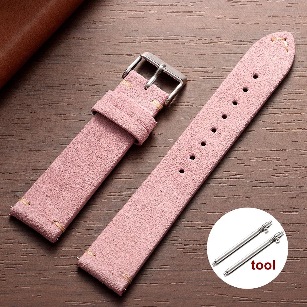 Vintage Soft Suede Leather Straps 14/16/18/20/22mm Watch Band for Omega Quick Release Calfskin Bracelet Men & Women Accessories