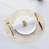 Round Luxury Placemats Non-Slip Table Mats Heat Resistant Pressed Vinyl Place Mats For Dinner Table Decor Kitchen Accessories