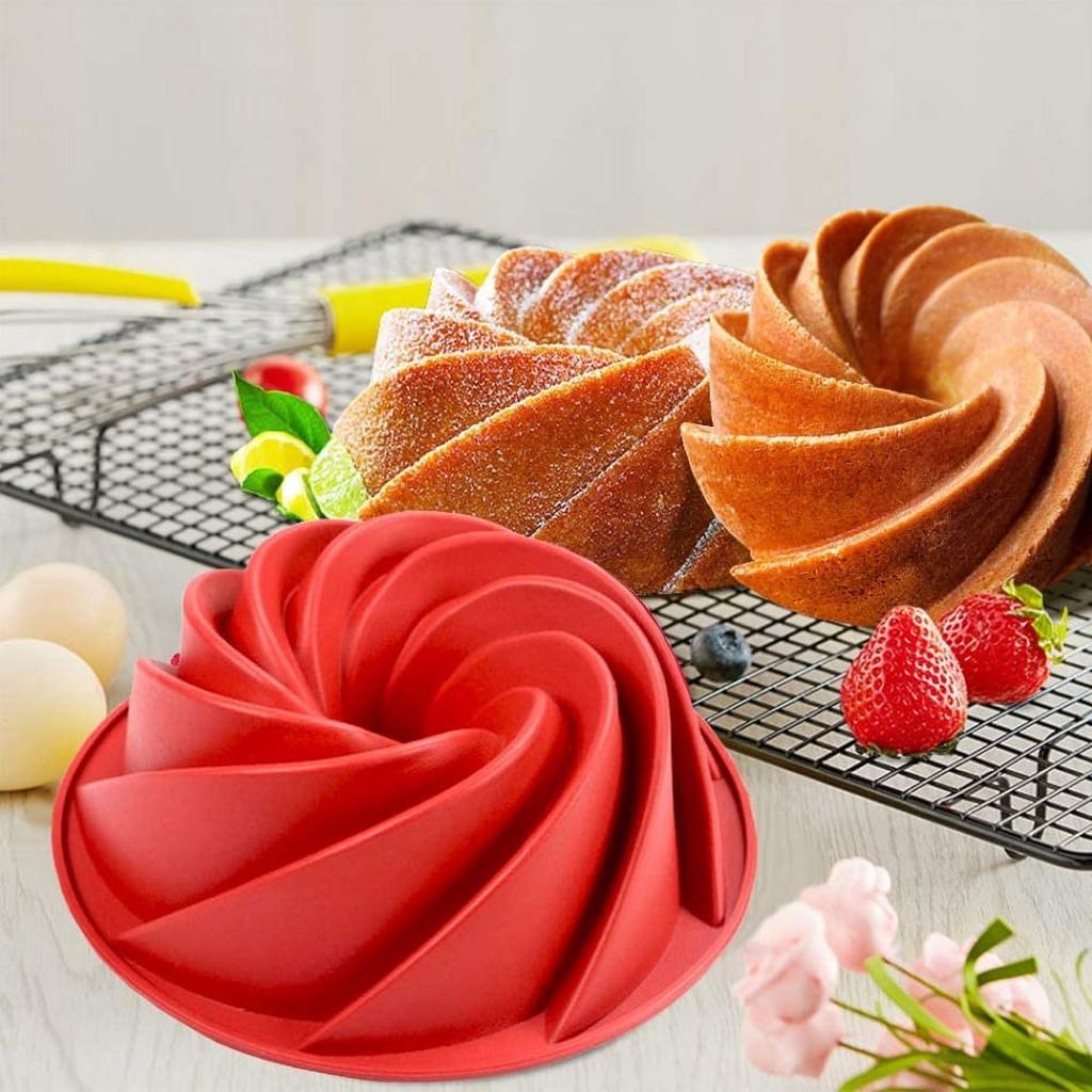 Kitchen Silicone Baking Molds Cake Decoration Baking Pan Molds Non Stick Spiral Shape Baking Tools Kitchen Baking Accessories
