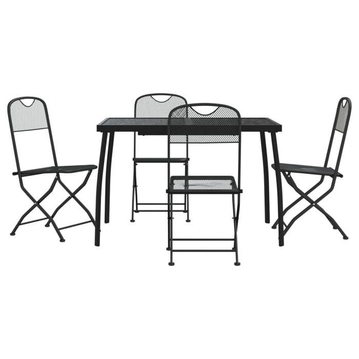 VidaXL Garden Dining Set 5 Pcs Anthracite Metal Mesh 3211812