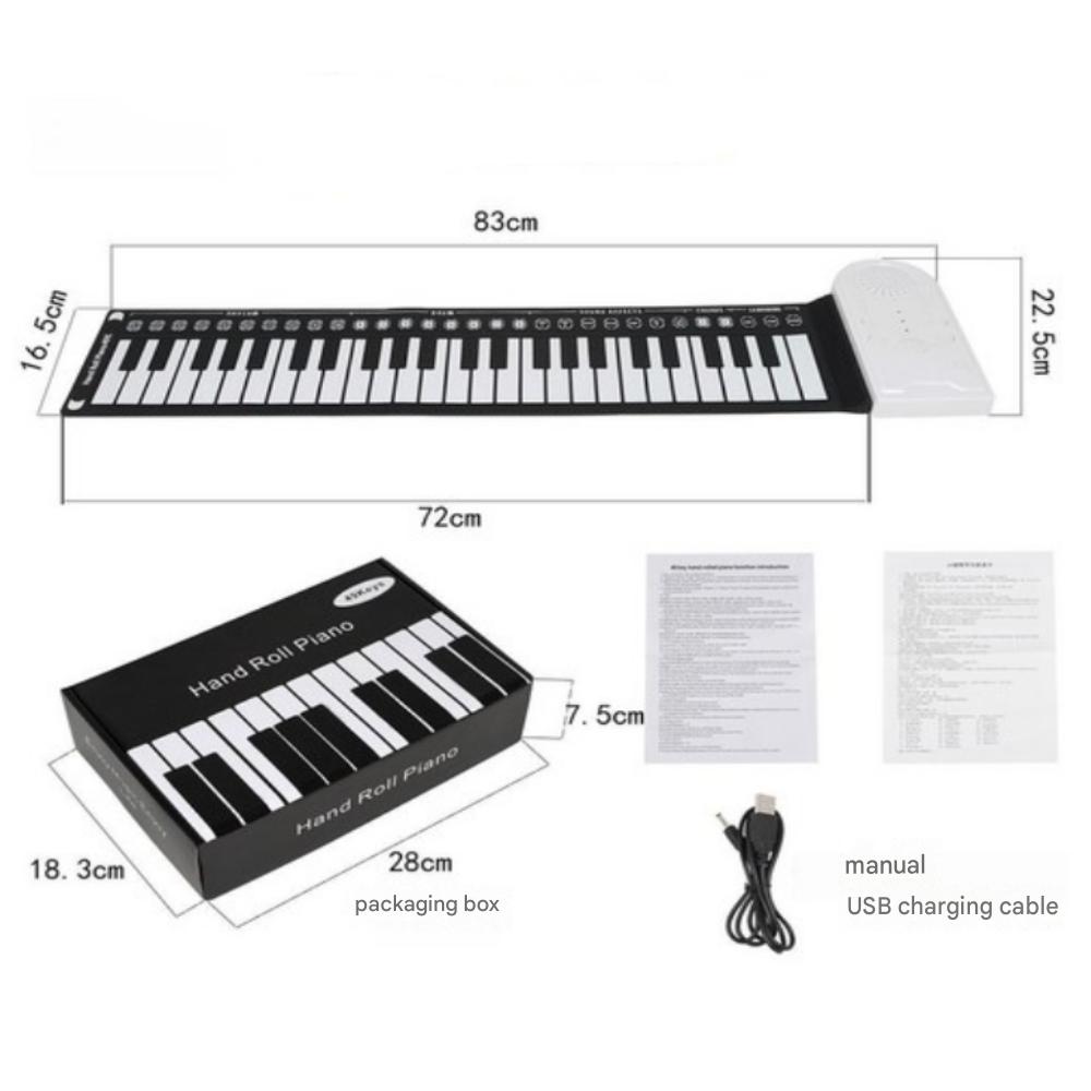 Foldable 49-Key Roll Piano Portable Digital Piano for Beginners and Teaching