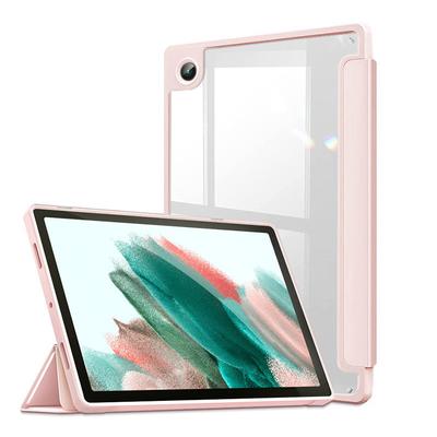 Compatible with Samsung Tab A8 X200 10.5 Inch Tablet Case - Acrylic Transparent Tri-fold Anti-Fall Leather Cover