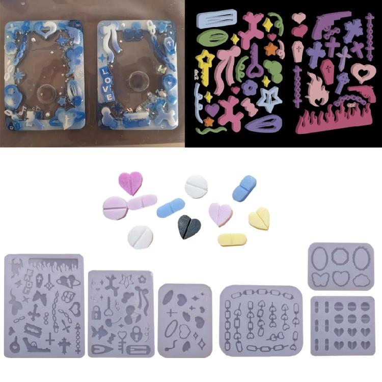 Creative Quicksand Crafting Silicone Molds Jewelry Part Making Molds Epoxy Resin Art Moulds Silicone Art Supplies