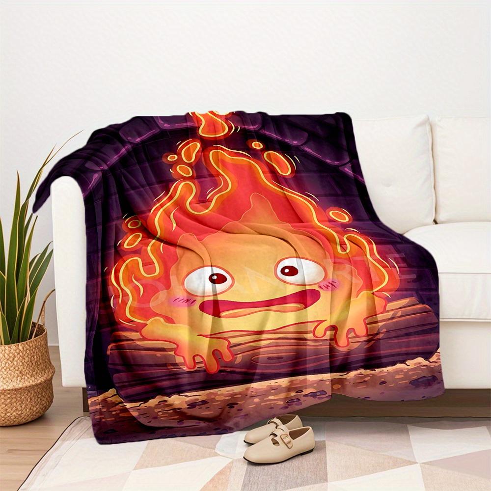 1Pc fire flame Print Flannel Blanket, High quality Comfortable for All Seasons, Home Decor, Warmth and Comfort, Perfect for Christmas Gifts28