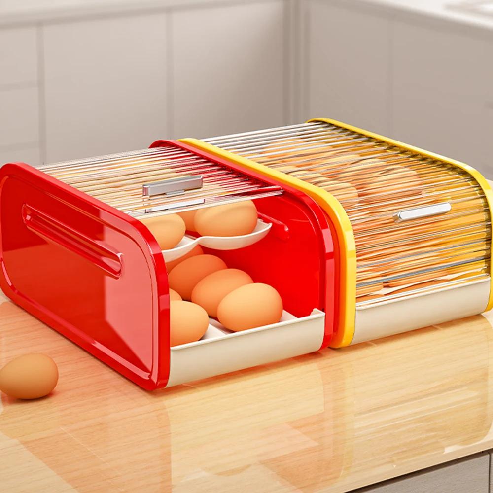 New Rolling Egg Storage Box Double-layer Storage Rack Automatic Egg Rolling Device Refrigerator Egg Storage Box Kitchen Crisper