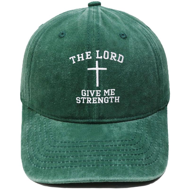 The Lord gave me strength embroidered baseball cap vintage casual visor for men and women
