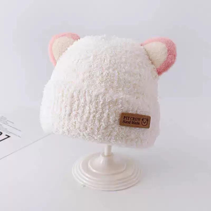 Cappello lavorato a maglia in stile coreano per bambini, caldo e con protezione per le orecchie - Pullover antivento per ragazzi e ragazze