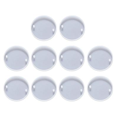 Pack of 10 Silicone Molds Double Hole Pendant Crafting Moulds Round Shape Silicone Texture Perfect for Jewelry Projects
