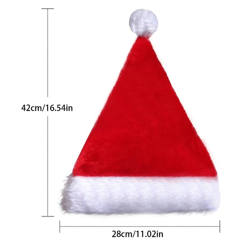 LED Christmas Hat, Light Up Christmas Hat Unisex Plush Beanie Holiday Hat with White Brim Christmas Party Props
