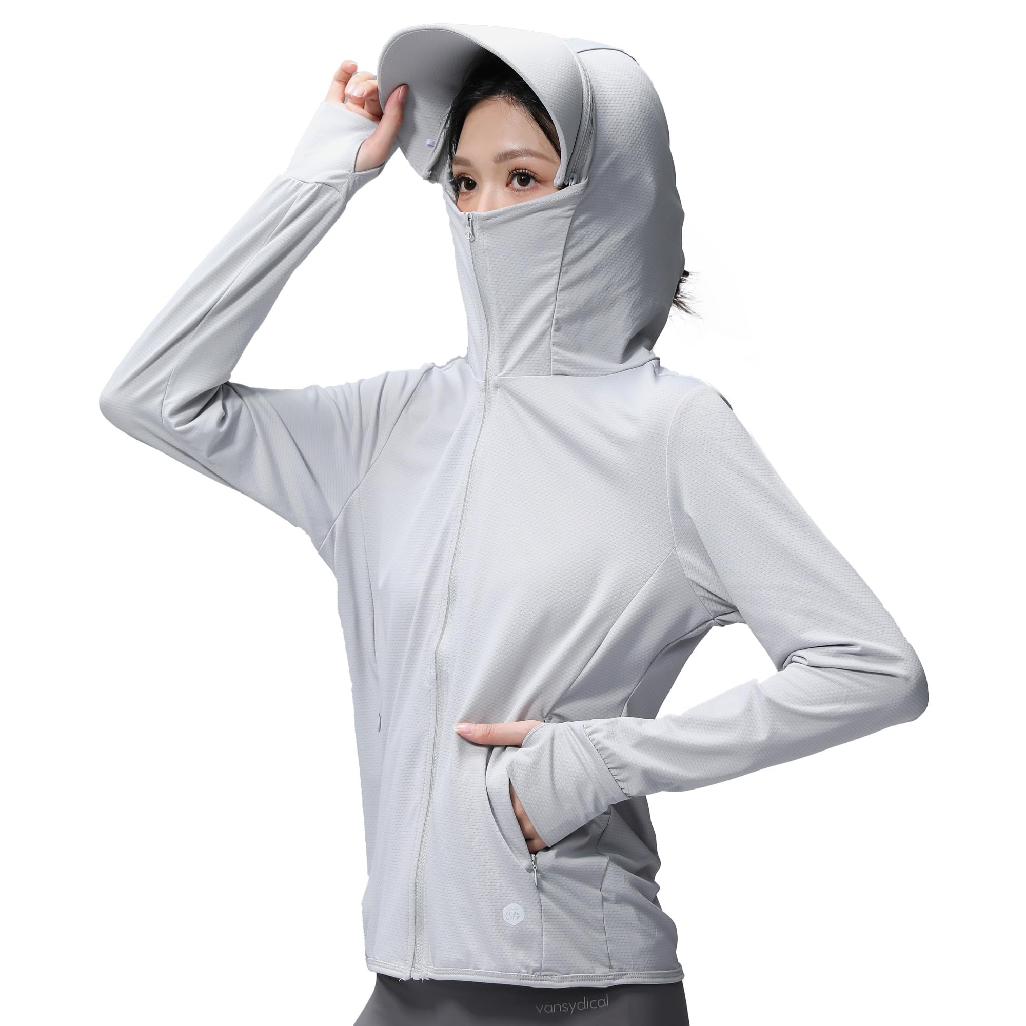 

Rash UV Long with for Outdoor Stylish Plain Outerwear [Ferenbros] Women s Guard, Protection, Hooded, Sleeve, Lightweight, Thumbholes, UPF50+,