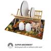1 szt. Rooster Dish Drying Pad, podkładka chłonna na blat maszyny, mata odpływowa do umywalki w stylu rustykalnym, miękka mata chłonna do kranu, mata pod kubek do umywalki