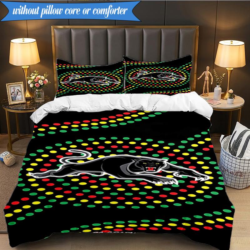 3PCS Panther Panthers Spirit Bedding Set 2D Printing (Includes 1 Duvet Cover + 2 Pillowcases Coreless), Bedroom decor,Fan Gift