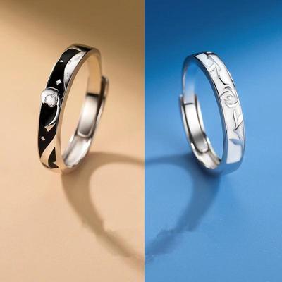 The Little Prince & Rose Couple Rings: Stylish Open Adjustable Design