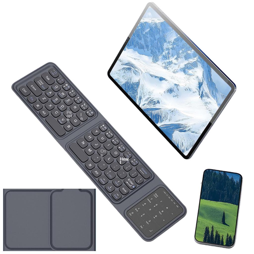 Bluetoot-compatible 5.0 Folding Keyboard Foldable Rechargeable Keyboard Portable Keypad for iPad Tablet Laptop Home & Office