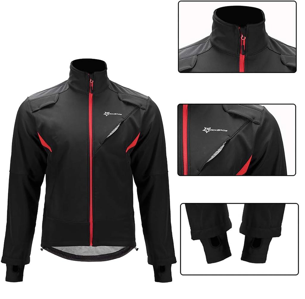 Windproof Cycling Sports Jacket Up To -10C Size L - Black