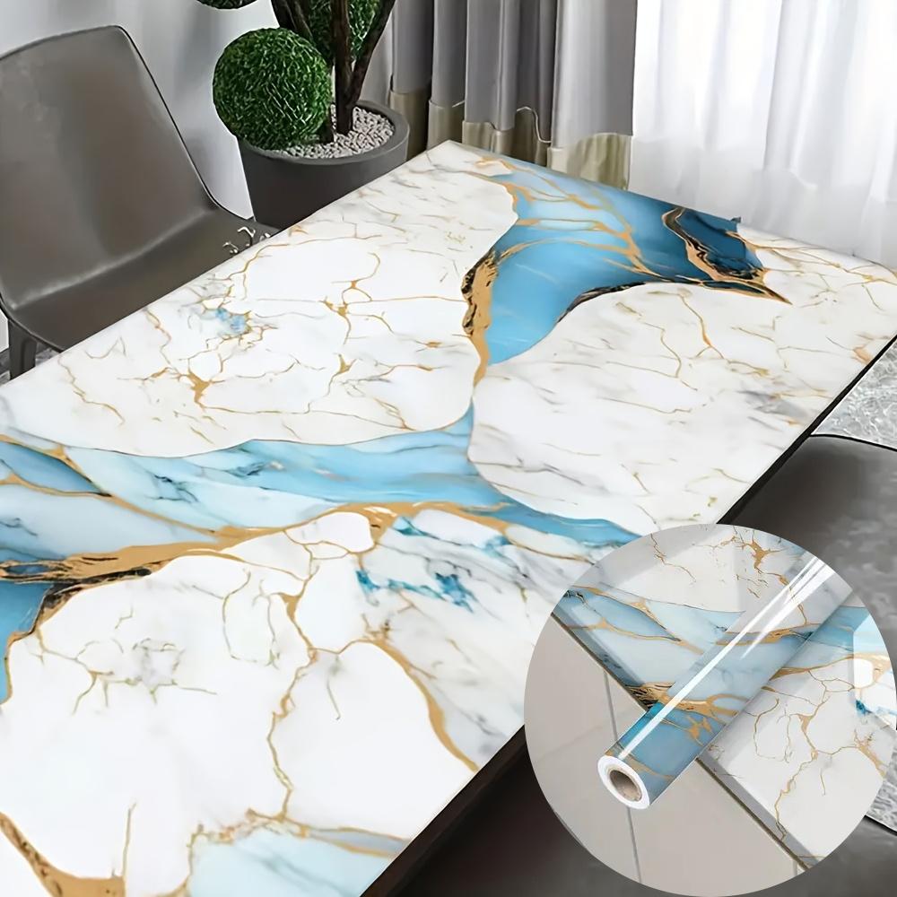 Marble colored PVC sticker kitchen waterproof and oil resistant living room decorative wallpaper
