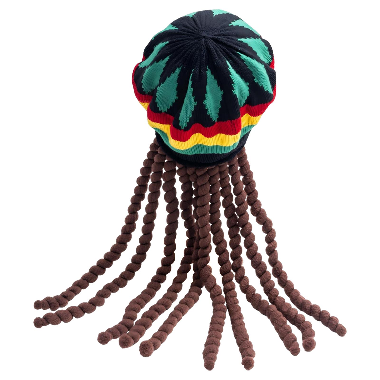 Унисекс Шапочка для Дредов, Регги Ямайская, Вязаная Крючком Шапка One Size