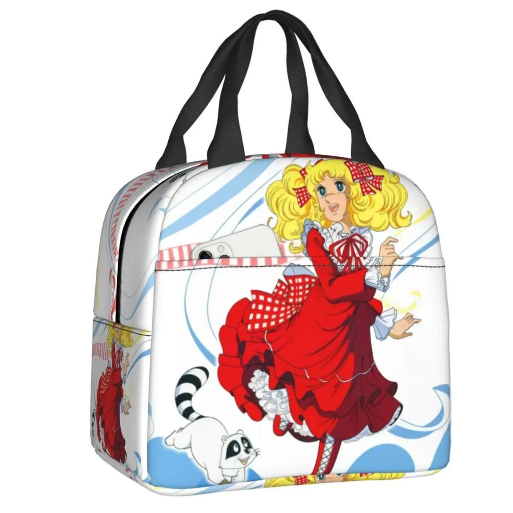 Candy Candy Thermal Insulated Lunch Bags Women Animated Anime Movies Portable Lunch Container School Travel Storage Food Box