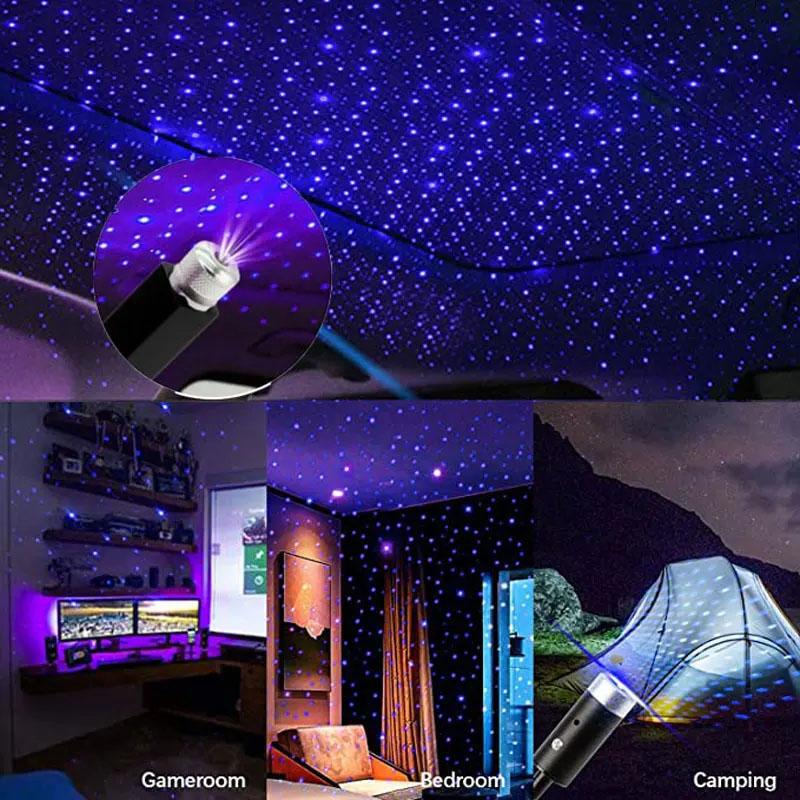 LED Car Roof Star Night Light for USB Decorative Adjustable Auto Roof Room Ceiling Decor Projector Atmosphere Galaxy Lamp