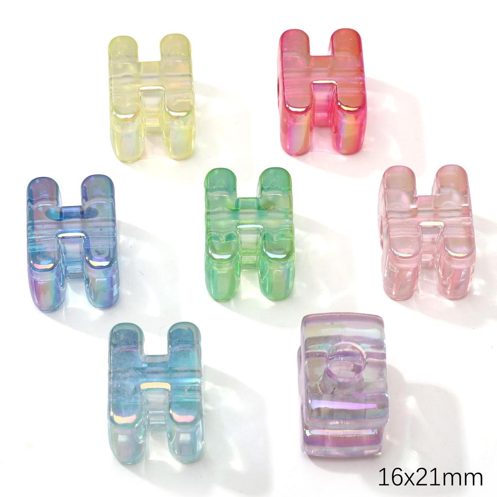 5 Stück Acrylperlen Regenbogen Sonnenschein Buchstabenperle für DIY Halskette Armband Ohrringe Schmuckherstellung Bastelzubehör