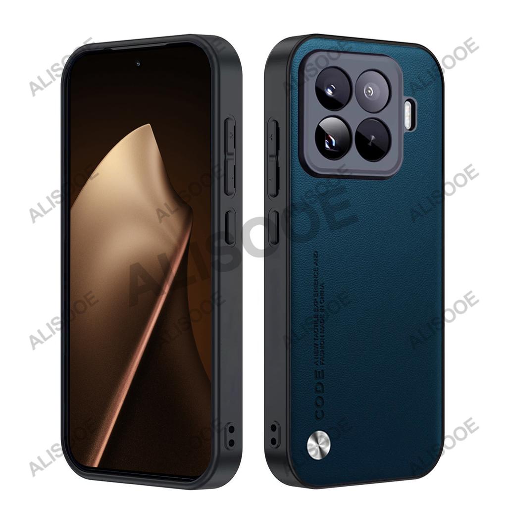 Stoßfeste Hülle für Xiaomi 15T / 15T Pro Hülle Luxus Fasertextur PU-Leder Vollschutz Handy Capa Abdeckung