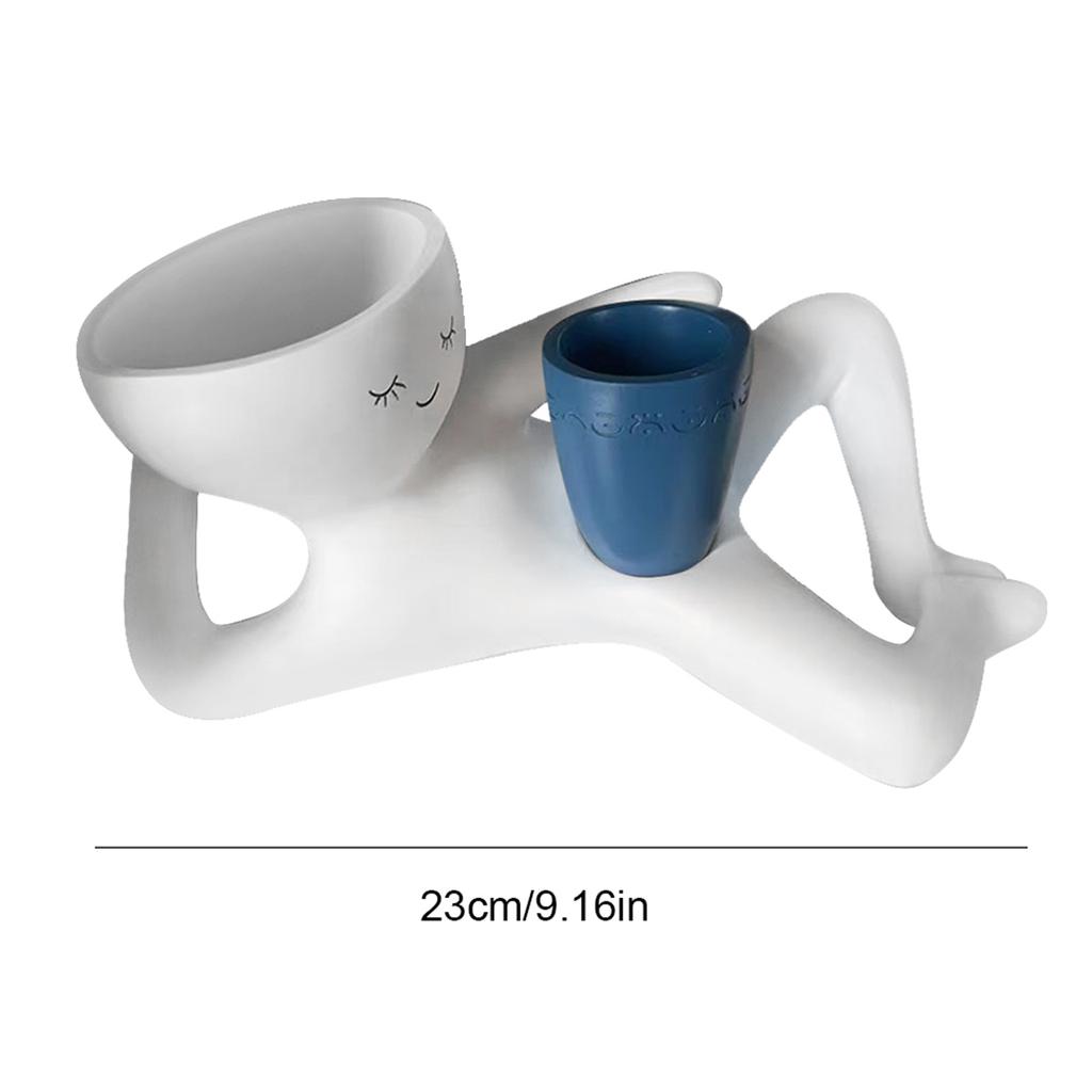 Relaxing Person Holding Pot Planter Body Vase Decors Resin Funny Succulents Planter Pot for Succulents Cactus Home Garden Decor