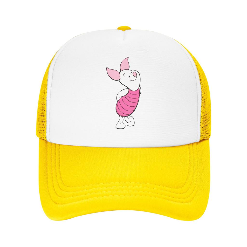 Winnie the Pooh piglet Outfits Mesh Trucker Hat Unisex Breathable pink pig Mesh-back Sun Caps Casual Adjustbale