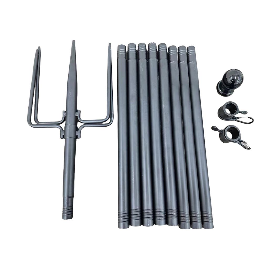 11/12FT Ground Flag Pole Stainless Steel Outdoor Flagpole Thick Tube Halyard Flagpole Hardware for Backyard Lawn Garden Patio